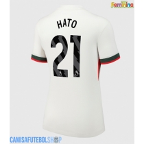 Camisa de time de futebol Chelsea Jorrel Hato #21 Replicas 2º Equipamento Feminina 2025-26 Manga Curta